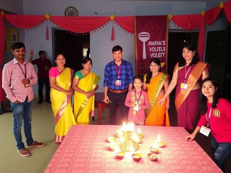 Mahal Volley Champion Diwali event with lit diyas and festive decorations